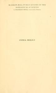 Cover of: Animal biology by Robert Henry Wolcott