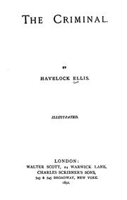 Cover of: The Criminal by Havelock Ellis