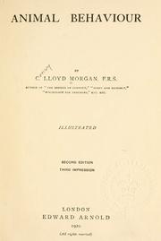 Cover of: Animal behaviour. by C. Lloyd Morgan