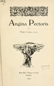 Cover of: Angina pectoris. by Walter Verdon