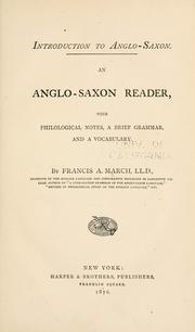 Cover of: Introduction to Anglo-Saxon | Francis Andrew March