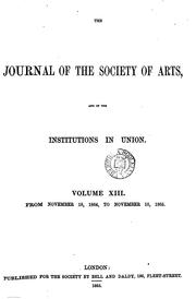 Cover of: Journal of the Society of Arts