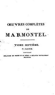 Cover of: Œuvres de Marmontel by Jean François Marmontel