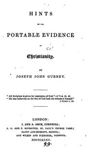 Cover of: Hints on the portable evidence of Christianity