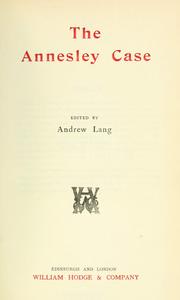 Cover of: The Annesley case