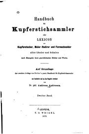 Cover of: Handbuch für Kupferstichsammler, oder, Lexicon der Kupferstecher, Maler ...