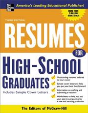 Cover of: Resumes for High School Graduates, 3e (Professional Resumes Series) by McGraw-Hill Companies, McGraw-Hill, McGraw-Hill