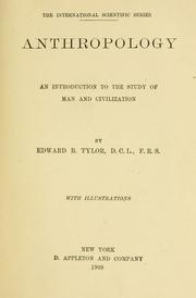 Cover of: Anthropology by Edward B. Tylor