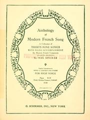 Cover of: Anthology of modern French song by English translations by Henry G. Chapman and others.