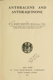 Cover of: Anthracene and anthraquinone by E. de Barry Barnett