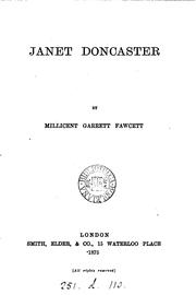 Cover of: Janet Doncaster by Millicent Garrett Fawcett