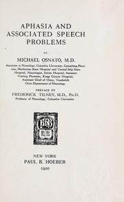 Cover of: Aphasia and associated speech problems by Michael Osnato