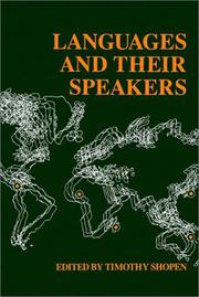 Cover of: Languages and their speakers by Timothy Shopen