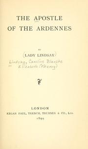 Cover of: apostle of the Ardennes | Lindsay Lady