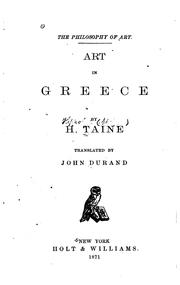 Cover of: The Philosophy of Art: Art in Greece