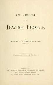 An appeal to the Jewish people by Isaac Lichtenstein