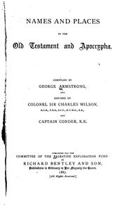 Cover of: Names and Places in the Old Testament and Apocrypha