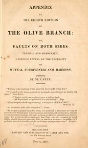 Cover of: Appendix to the eighth edition of The olive branch by Mathew Carey
