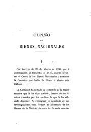 Cover of: Censo de bienes nacionales: Memoria presentada al Ministerio del Interior by Benjamín Zorrilla