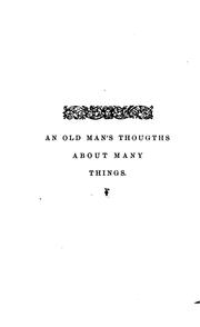 Cover of: An old man's thoughts about many things [by G. Long].