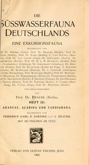 Cover of: Araneae, Acarina und Tardigrada by Friedrich Dahl
