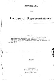 Cover of: Journal of the House of Representatives of the ... General Assembly of the ...