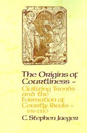 Cover of: Origins of Courtliness (Middle Ages Series)