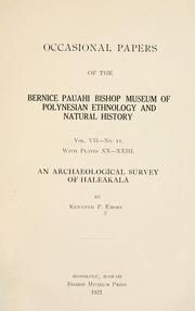 Cover of: archaeological survey of Haleakala