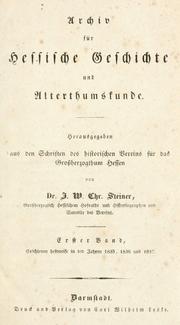 Cover of: Archiv für hessische Geschichte und Altertumskunde. by 