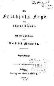 Cover of: Die Frithjofs sage