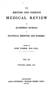 Cover of: The British and Foreign Medical Review: Vol. XI. January - April,1841
