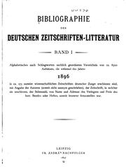 Cover of: Bibliographie der Deutschen Zeitschriften-literatur mit Einschluss von Sammelwerken. by Felix Dietrich , Reinhard Dietrich