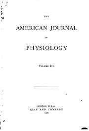 Cover of: American Journal of Physiology by American Physiological Society (1887- )