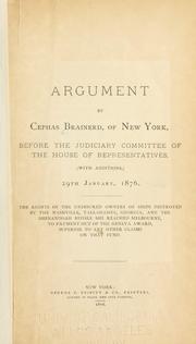 Argument by Cephas Brainerd .. by Cephas Brainerd