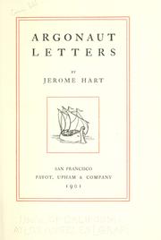 Cover of: Argonaut letters by Jerome Alfred Hart
