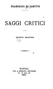 Cover of: Saggi critici