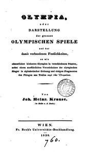 Cover of: Olympia, oder Darstellung der grossen olympischen Spiele by Johann Heinrich Krause