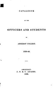 Cover of: Catalogue by Amherst College, Hobart College