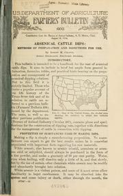 Cover of: Arsenical cattle dips: methods of preparation and direction for use