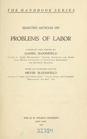 Cover of: Selected articles on problems of labor