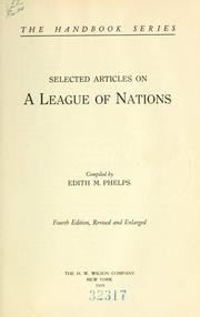 Cover of: Selected articles on a league of nations