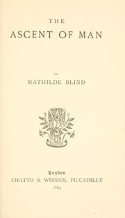 Cover of: ascent of man. | Mathilde Blind