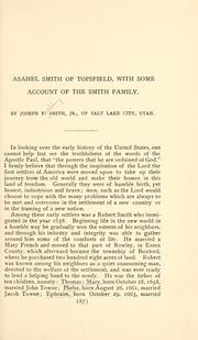 Cover of: Asahel Smith of Topsfield by Joseph Fielding Smith