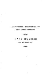 Cover of: Hans Holbein from 'Holbein und seine Zeit', by A. Woltmann