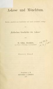 Askese und Mönchtum by Otto Zöckler