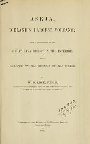 Cover of: Askja: Iceland's largest volcano.  With a description of the great lava desert in the interior, and a chapter on the genesis of the island.