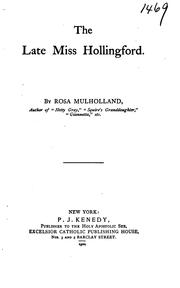 Cover of: The Late Miss Hollingford