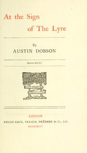 Cover of: At the sign of the lyre by Austin Dobson