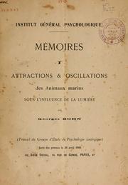 Cover of: Attractions & oscillations des animaux marines sous l'influence de la lumière.: Recherches nouvelles relatives au phototactisme et au phototropisme