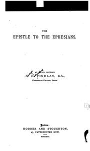 Cover of: The Epistle to the Ephesians by George Gillanders Findlay